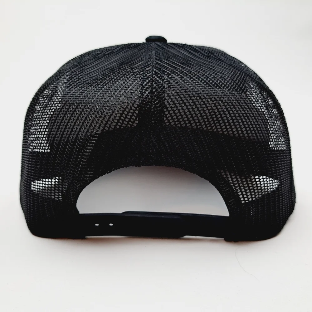 King Ranch Flat Bill Trucker Mesh Snapback Hat Cap Black Embroidered